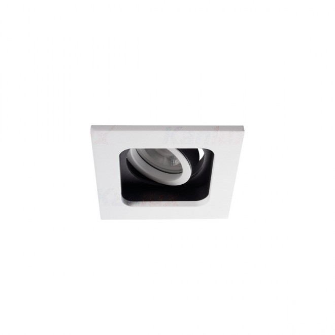 KANLUX 33661 | Reul Kanlux beépíthető lámpa téglalap billenthető, foglalat nélkül 190x100mm 1x MR16 / GU5.3 / GU10 fehér, fekete