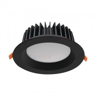KANLUX 35673 | Tiberi-Pro Kanlux beépíthető - mélysugárzó lámpa - true colors kerek Ø190mm 1x LED 2850lm 4000K IP44/20 fekete