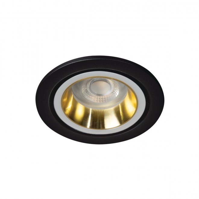 KANLUX 37251 | Feline Kanlux beépíthető lámpa kerek foglalat nélkül Ø90mm 1x MR16 / GU5.3 / GU10 fekete, arany