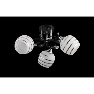 LAMPEX 520/3 | Milton-LA Lampex mennyezeti lámpa 3x E27 fekete, króm, opál