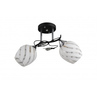 LAMPEX 521/2 | Nelson Lampex mennyezeti lámpa 2x E27 fekete, króm, opál