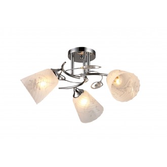 LAMPEX 522/3 | Kiri Lampex mennyezeti lámpa 3x E27 sötét króm, opál