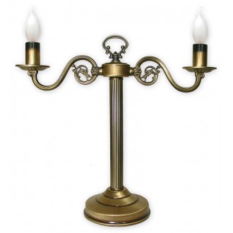 LEMIR 388/L2 | Cereus Lemir asztali lámpa 55cm vezeték kapcsoló 2x E14 bronz