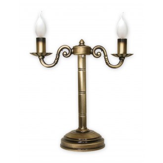 LEMIR O1008/L2 | Prima Lemir asztali lámpa 40cm vezeték kapcsoló 2x E14 bronz