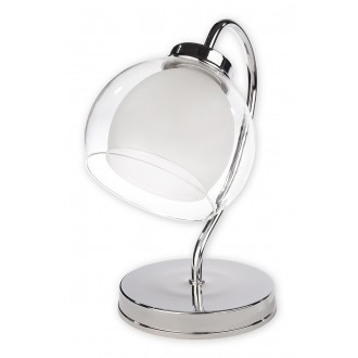 LEMIR O2048 L1 CH | Dexy Lemir asztali lámpa 18cm vezeték kapcsoló 1x E27 króm, fehér, átlátszó