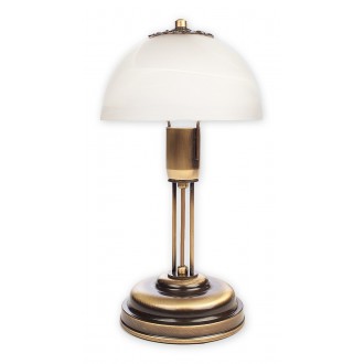 LEMIR O2128 L1 PAT | Arkadia Lemir asztali lámpa 36cm vezeték kapcsoló 1x E27 bronz, fehér