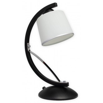 LEMIR O2288 L1 CZA | Astred Lemir asztali lámpa 36cm vezeték kapcsoló 1x E27 matt fekete, króm, fehér