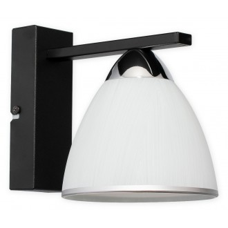 LEMIR O3250 K1 CZA + CH | Faber Lemir falikar lámpa 1x E27 matt fekete, króm, fehér
