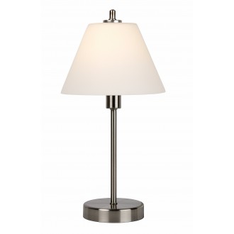 LUCIDE 12561/21/12 | Touch Lucide asztali lámpa 42cm érintőkapcsoló 1x E14 szatén króm, opál