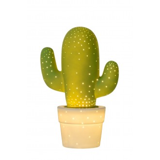 LUCIDE 13513/01/33 | Cactus Lucide asztali lámpa 30,5cm kapcsoló 1x E14 fehér, zöld