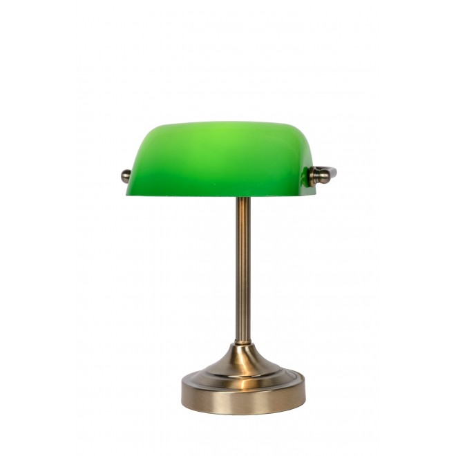LUCIDE 17504/01/03 | BankerL Lucide asztali lámpa 30cm kapcsoló 1x E14 bronz, zöld