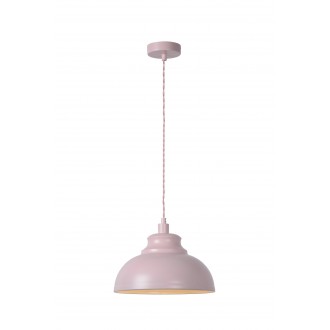 LUCIDE 34400/29/66 | IslaL Lucide függeszték lámpa rövidíthető vezeték 1x E14 halvány rózsaszín, fehér