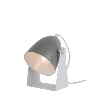LUCIDE 45564/01/36 | Chago Lucide asztali lámpa 20,5cm vezeték kapcsoló 1x E14 fehér, szürke
