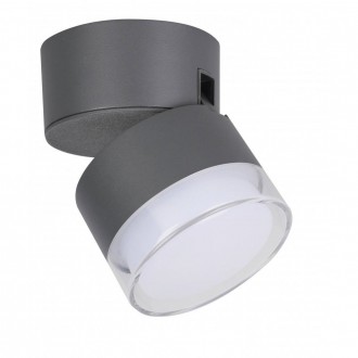 LUTEC 5010901118 | LUTEC-Connect-Dropsi Lutec spot okos világítás kerek hangvezérlés, szabályozható fényerő, állítható színhőmérséklet, színváltós, távirányítható, elforgatható alkatrészek 1x LED 690lm 2700 <-> 6500K IP44 sötétszürke, átlátszó