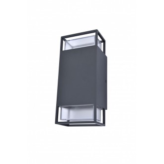 LUTEC 5107101118 | Ridge Lutec fali lámpa téglatest 2x GU10 IP54 sötétszürke, átlátszó