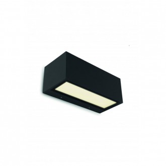 LUTEC 5189112012 | Gemini Lutec fali lámpa téglatest 1x LED 1230lm 3000K IP54 matt fekete, átlátszó