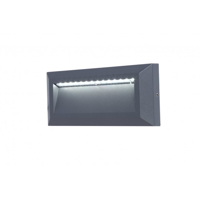 LUTEC 5191602118 | Helena-LU Lutec fali lámpa téglalap 1x LED 450lm 4000K IP54 antracit szürke, opál
