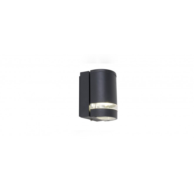 LUTEC 5604101118 | Focus-LUT Lutec fali lámpa íves 1x GU10 IP44 antracit szürke, átlátszó