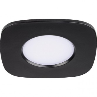 LUTEC 8304301012 | LUTEC-Connect-Rina Lutec beépíthető okos világítás négyzet hangvezérlés, szabályozható fényerő, állítható színhőmérséklet, színváltós, távirányítható 95x95mm 1x LED 490lm 2700 <-> 6500K IP65 fekete, opál