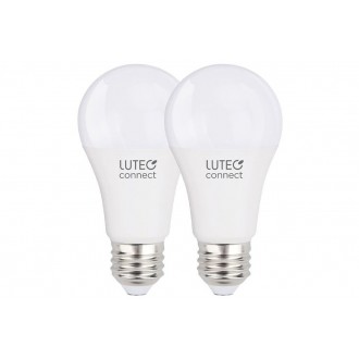 LUTEC 8731002316 | E27 9,2W Lutec normál A60 LED fényforrás okos világítás 750lm 2700 <-> 6500K hangvezérlés, szabályozható fényerő, állítható színhőmérséklet, színváltós, távirányítható, 2 darabos szett távirányító
