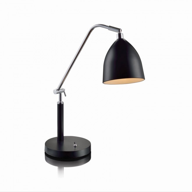 MARKSLOJD 105025 | Fredrikshamn Markslojd asztali lámpa 58cm kapcsoló elforgatható alkatrészek 1x E27 króm, fekete