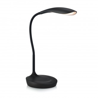MARKSLOJD 106094 | Swan Markslojd asztali lámpa 45cm fényerőszabályzós kapcsoló szabályozható fényerő, USB csatlakozó 1x LED 378lm 3000K fekete