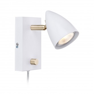 MARKSLOJD 106317 | Ciro Markslojd spot lámpa fényerőszabályzós kapcsoló elforgatható alkatrészek, szabályozható fényerő 1x GU10 sárgaréz, fehér