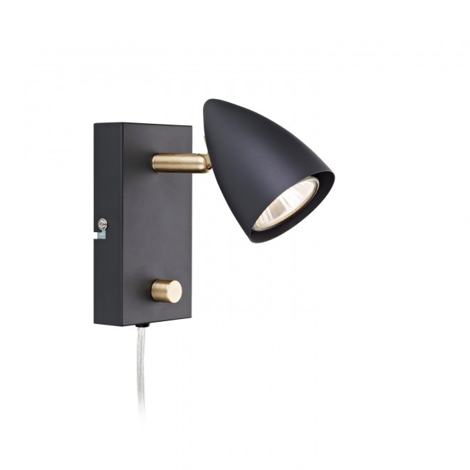 MARKSLOJD 106318 | Ciro Markslojd spot lámpa fényerőszabályzós kapcsoló elforgatható alkatrészek, szabályozható fényerő 1x GU10 sárgaréz, fekete