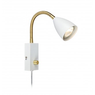 MARKSLOJD 106588 | Ciro Markslojd spot lámpa fényerőszabályzós kapcsoló flexibilis, szabályozható fényerő 1x GU10 sárgaréz, fehér