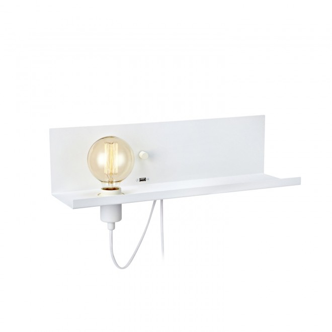 MARKSLOJD 106969 | Multi-MS Markslojd fali lámpa fényerőszabályzós kapcsoló szabályozható fényerő, USB csatlakozó 1x E27 fehér