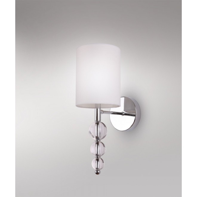 MAXLIGHT W0600 | EleganceM Maxlight falikar lámpa 1x E14 fehér, króm, átlátszó