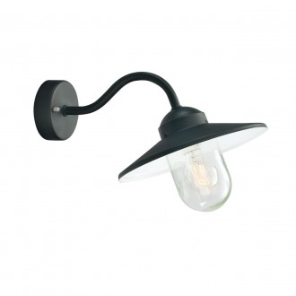 NORLYS 230B | Karlstad Norlys falikar lámpa flexibilis 1x E27 IP55 fekete, átlátszó