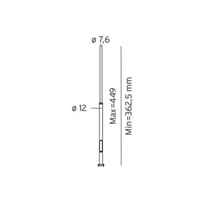 NORLYS 3006GR | Pillar-NO Norlys lámpaoszlop alkatrész állítható magasság IP65 grafit