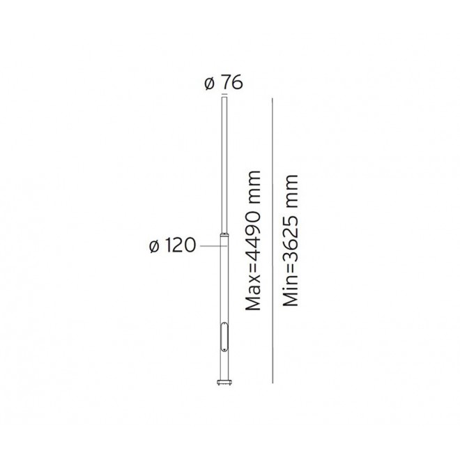 NORLYS 3007GR | Pillar-NO Norlys lámpaoszlop alkatrész állítható magasság IP65 grafit