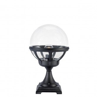 NORLYS 312B | Bologna Norlys álló lámpa 43,5cm 1x E27 IP54 fekete, átlátszó