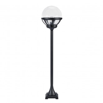 NORLYS 314B | Bologna Norlys álló lámpa 117,5cm 1x E27 IP54 fekete, átlátszó