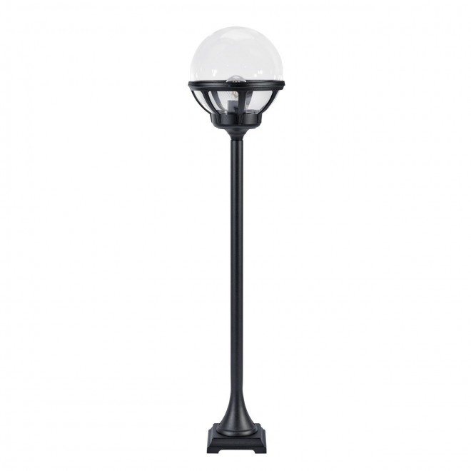 NORLYS 314B | Bologna Norlys álló lámpa 117,5cm 1x E27 IP54 fekete, átlátszó