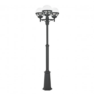 NORLYS 364B | Bologna Norlys álló lámpa 165cm állítható magasság 3x E27 IP54 fekete, átlátszó