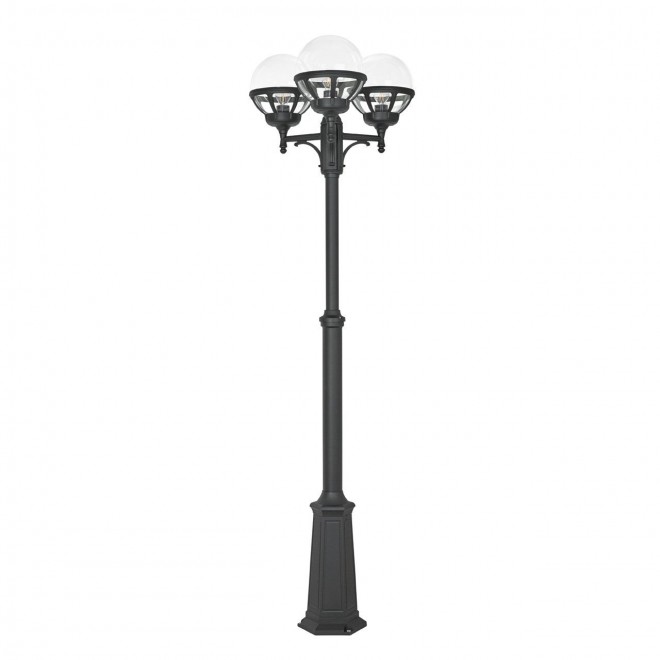 NORLYS 364B | Bologna Norlys álló lámpa 165cm állítható magasság 3x E27 IP54 fekete, átlátszó