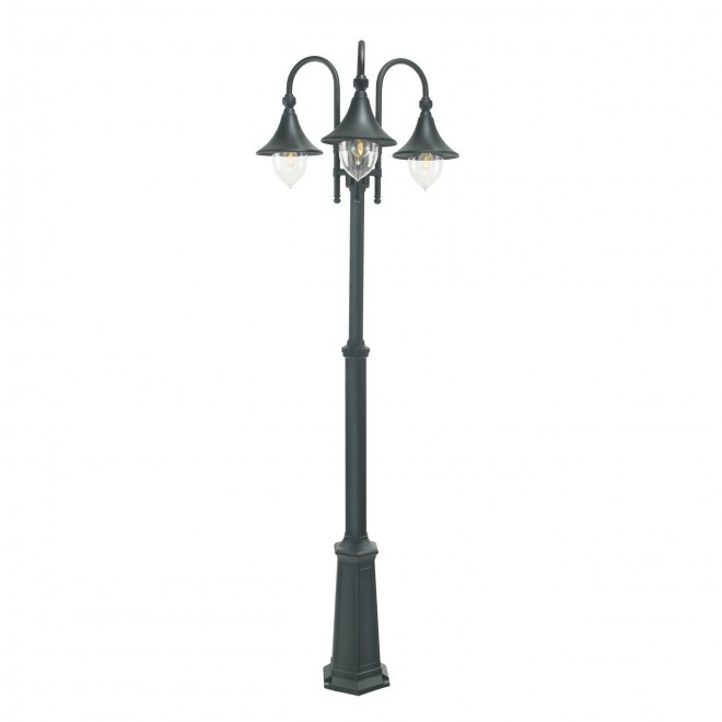 NORLYS 830B | Firenze Norlys álló lámpa 193cm állítható magasság 3x E27 IP54 fekete, átlátszó