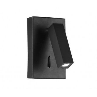 NOVA LUCE 9081352 | Dona-NL Nova Luce falikar lámpa kapcsoló elforgatható alkatrészek 1x LED 180lm 3000K matt fekete