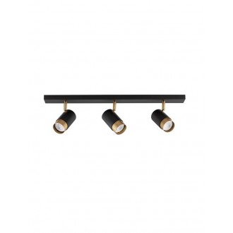 NOVA LUCE 9111435 | Pongo Nova Luce spot lámpa elforgatható alkatrészek 3x GU10 matt fekete, arany
