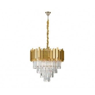 NOVA LUCE 9181200 | Grane Nova Luce csillár lámpa rövidíthető vezeték 8x E14 arany, kristály