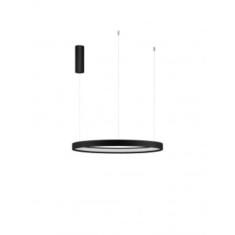 NOVA LUCE 9345616 | Perrine Nova Luce függeszték lámpa - TRIAC kerek szabályozható fényerő, rövidíthető vezeték 1x LED 1512lm 3000K matt fekete, opál