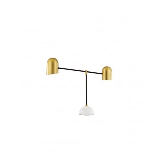 NOVA LUCE 9501231 | Nela Nova Luce asztali lámpa 55cm vezeték kapcsoló elforgatható alkatrészek 2x E27 fehér márvány, arany, fekete
