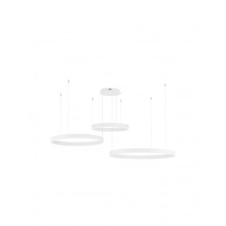 NOVA LUCE 9530216 | Motif Nova Luce függeszték lámpa szabályozható fényerő, állítható színhőmérséklet, távirányítható, rövidíthető vezeték 1x LED 7840lm 2700 <-> 6000K matt fehér, opál