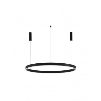 NOVA LUCE 9530219 | Motif Nova Luce függeszték lámpa kerek szabályozható fényerő, állítható színhőmérséklet, távirányítható, rövidíthető vezeték 1x LED 5250lm 2700 <-> 6000K matt fekete, opál