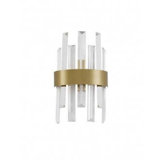 NOVA LUCE 9695220 | Crown-NL Nova Luce fali lámpa 1x G9 matt arany, átlátszó, kristály