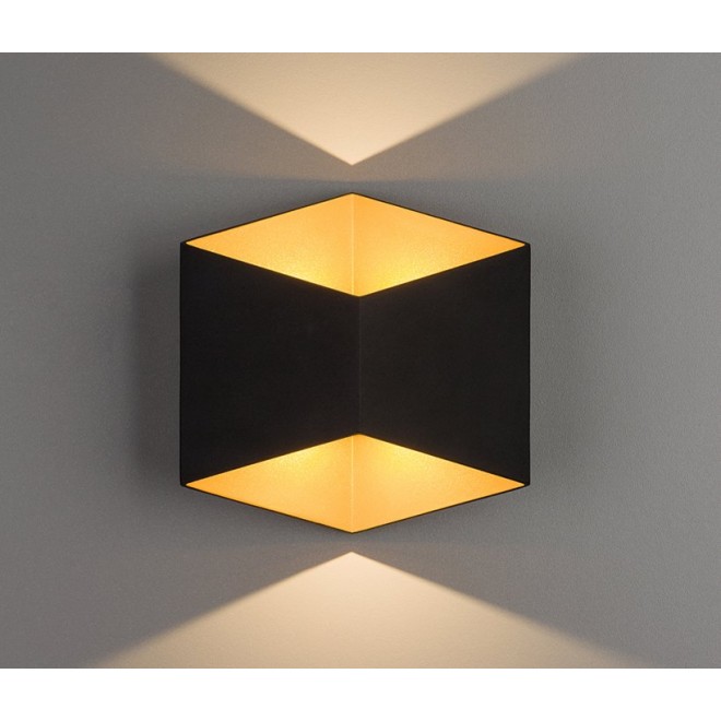 NOWODVORSKI 8141 | Triangles Nowodvorski fali lámpa 2x LED 750lm 3000K IP54 fekete, arany
