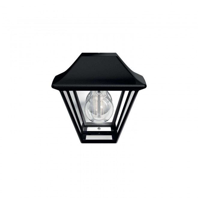 PHILIPS 16494/30/PN | Alpenglow Philips fali lámpa 1x E27 IP44 fekete, átlátszó